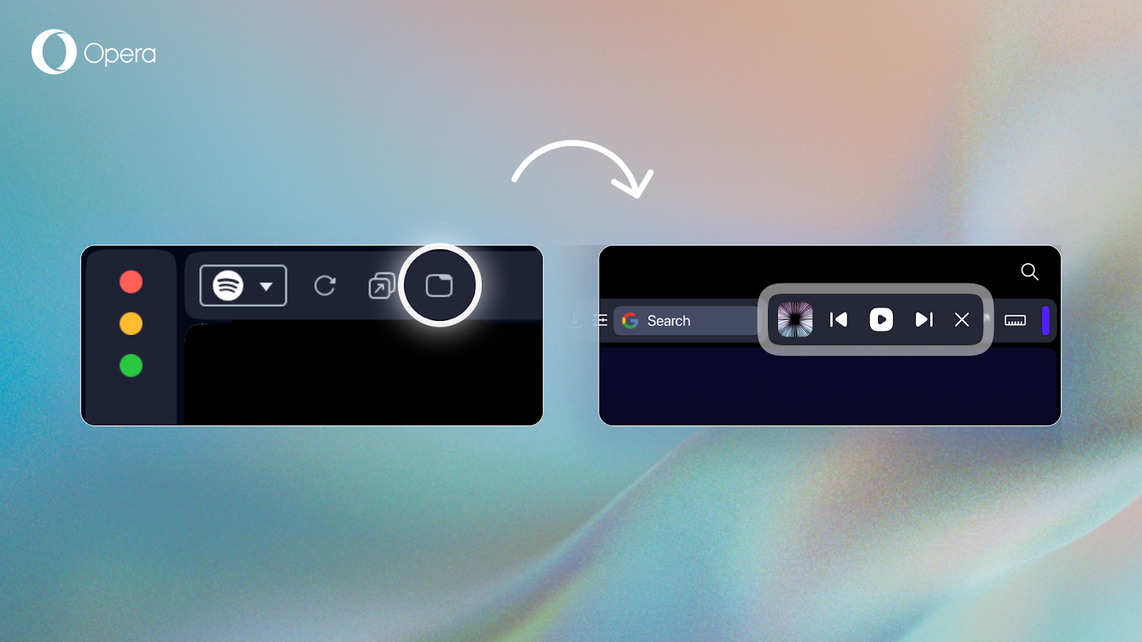 Pin the Music Player in the toolbar from the sidebar panel. 